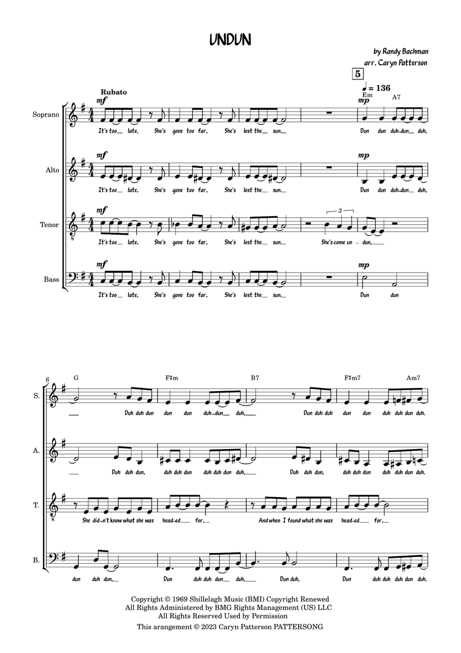 Undun 4-Part scores gallery preview page 1