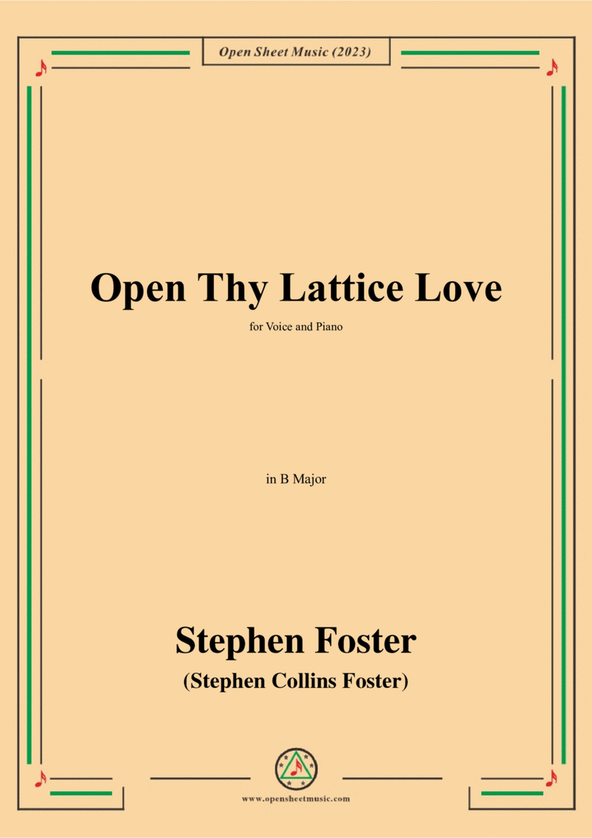 S. Foster-Open Thy Lattice Love,in B Major