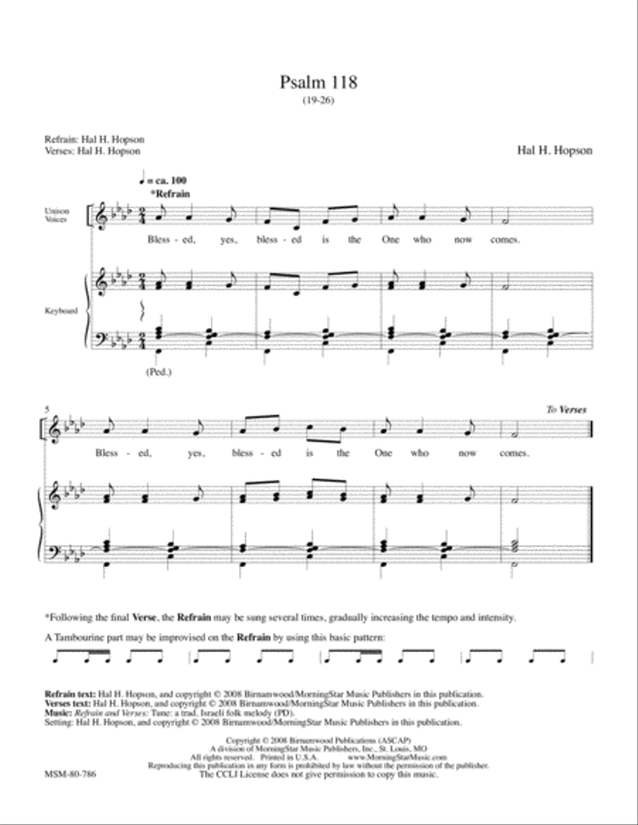 Psalm 118:19-26 4-Part scores gallery preview page 1
