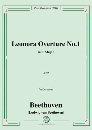 Book cover for Beethoven-Leonora Overture No.1,in C Major,Op.138,for Orchestra