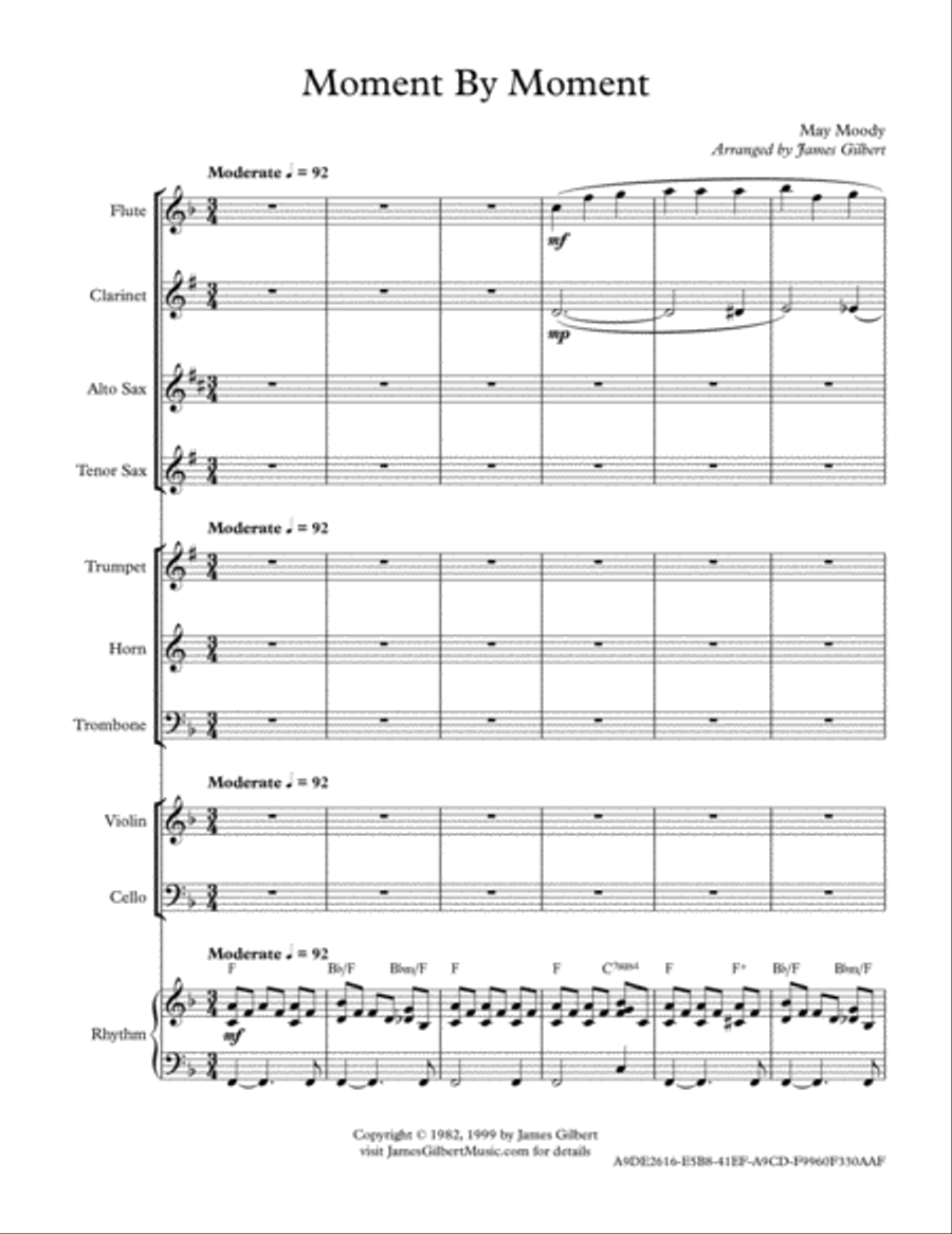 Moment By Moment (version 2) Full Orchestra scores gallery preview page 1