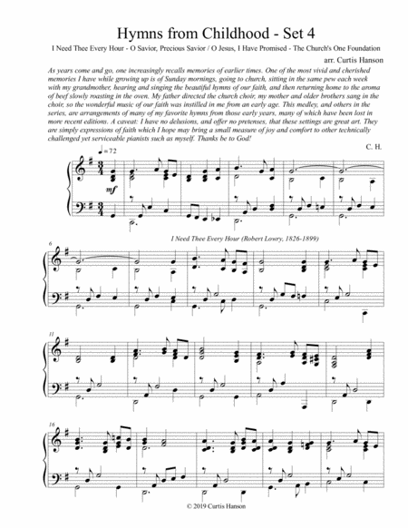 Hymns from Childhood - Set 4 (piano solo) image number null