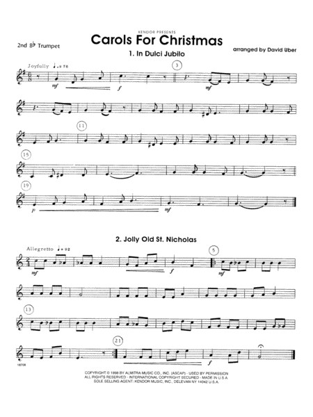 Carols for Christmas - 2nd Bb Trumpet