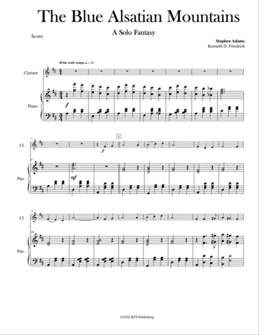 The Blue Alsatian Mountains Bass Clarinet scores gallery preview page 1