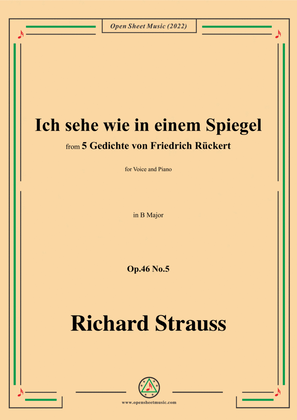 Book cover for Richard Strauss-Ich sehe wie in einem Spiegel,in B Major