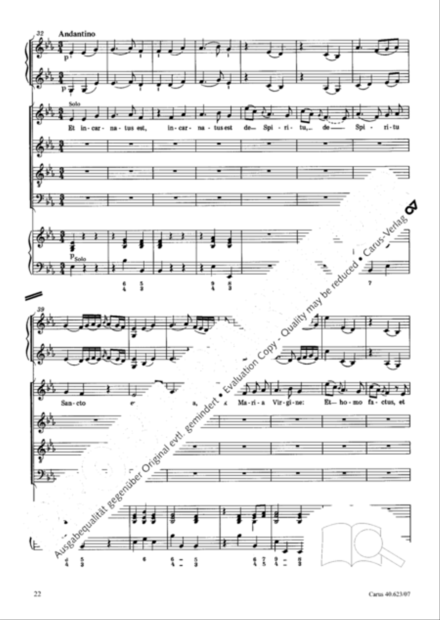 Missa brevis in G major 4-Part scores gallery preview page 23