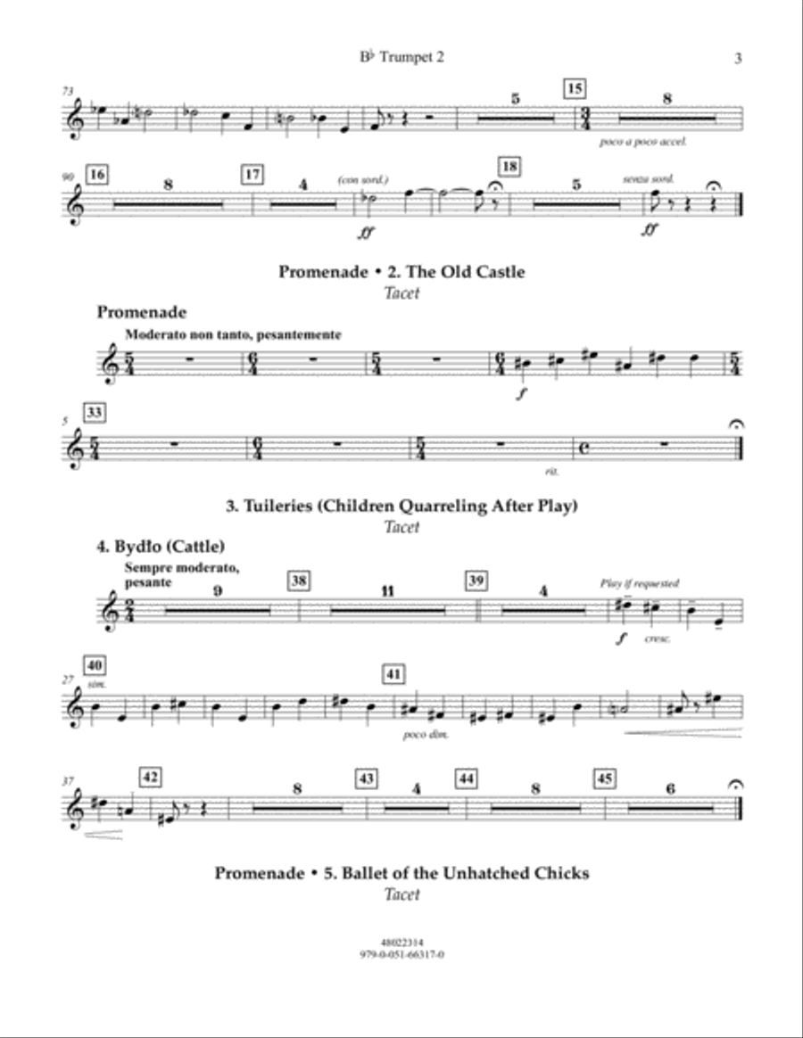 Pictures at an Exhibition - Bb Trumpet Parts - Digital Only - Bb Trumpet 2 (sub. C Tpt. 2) Concert Band scores gallery preview page 3