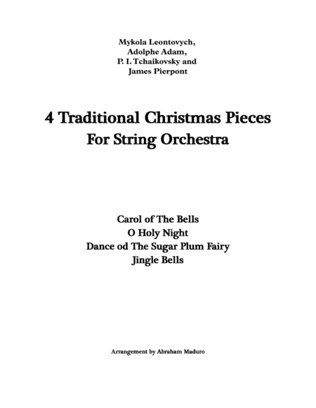 4 Traditional Christmas Pieces for String Orchestra image number null