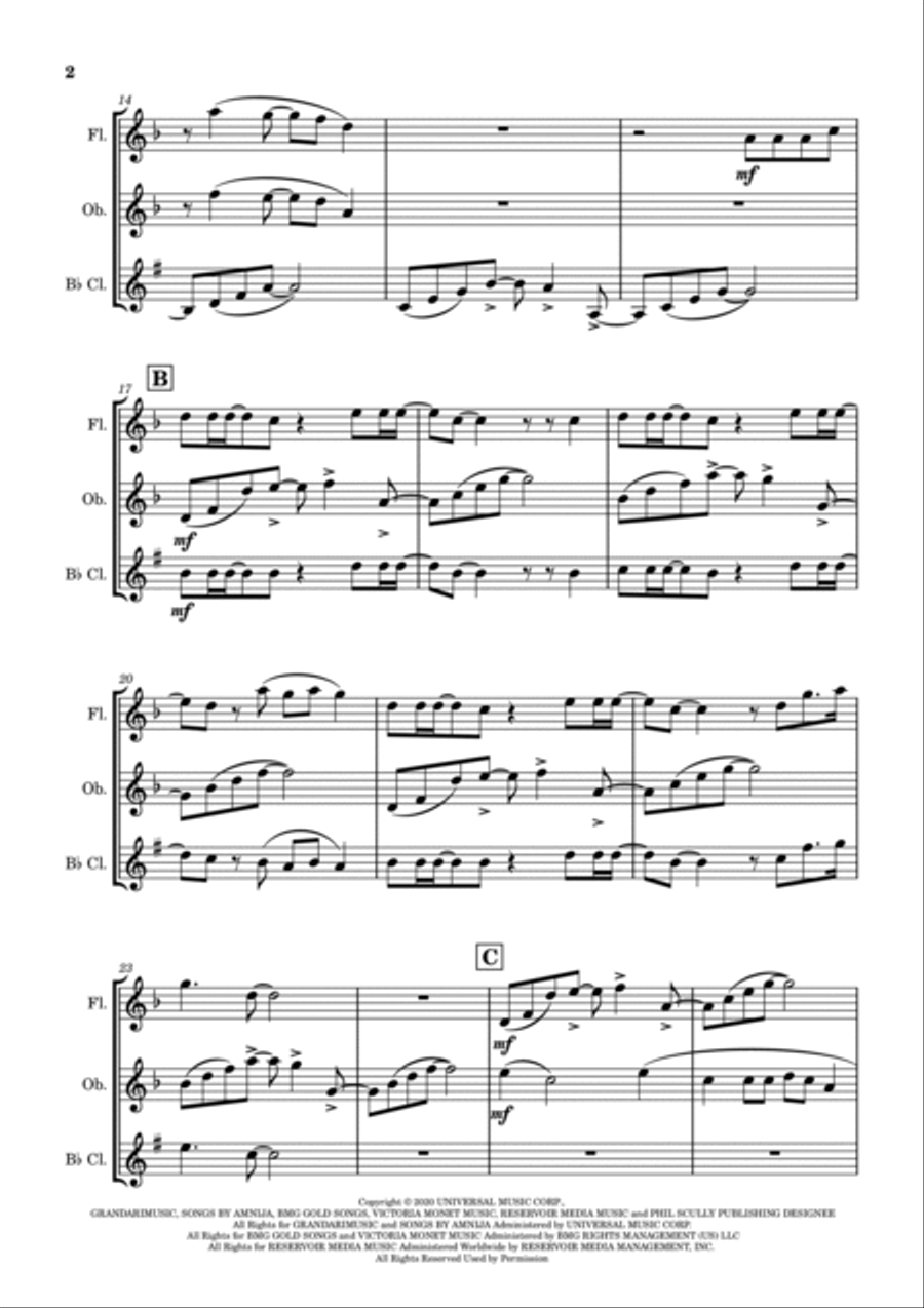 Positions Positions Woodwind Trio scores gallery preview page 2