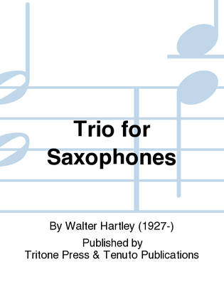 Book cover for Trio for Saxophones