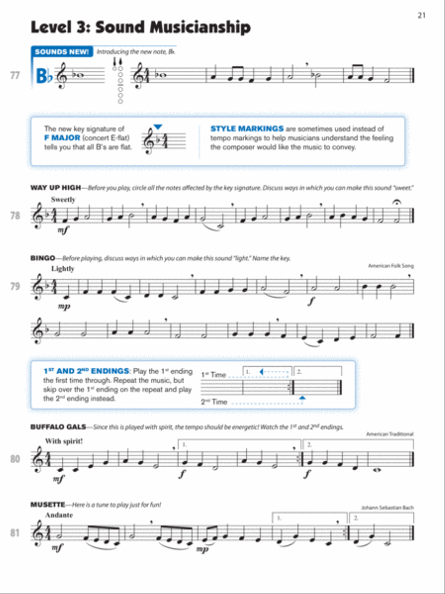Sound Innovations for Concert Band, Book 1 Concert Band Methods scores gallery preview page 3