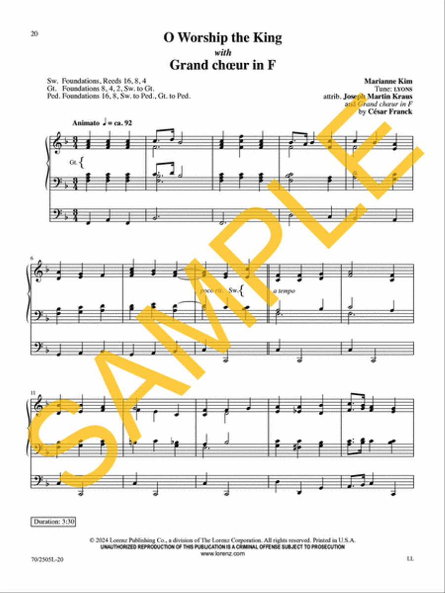 O Worship the King Organ Solo scores gallery preview page 16