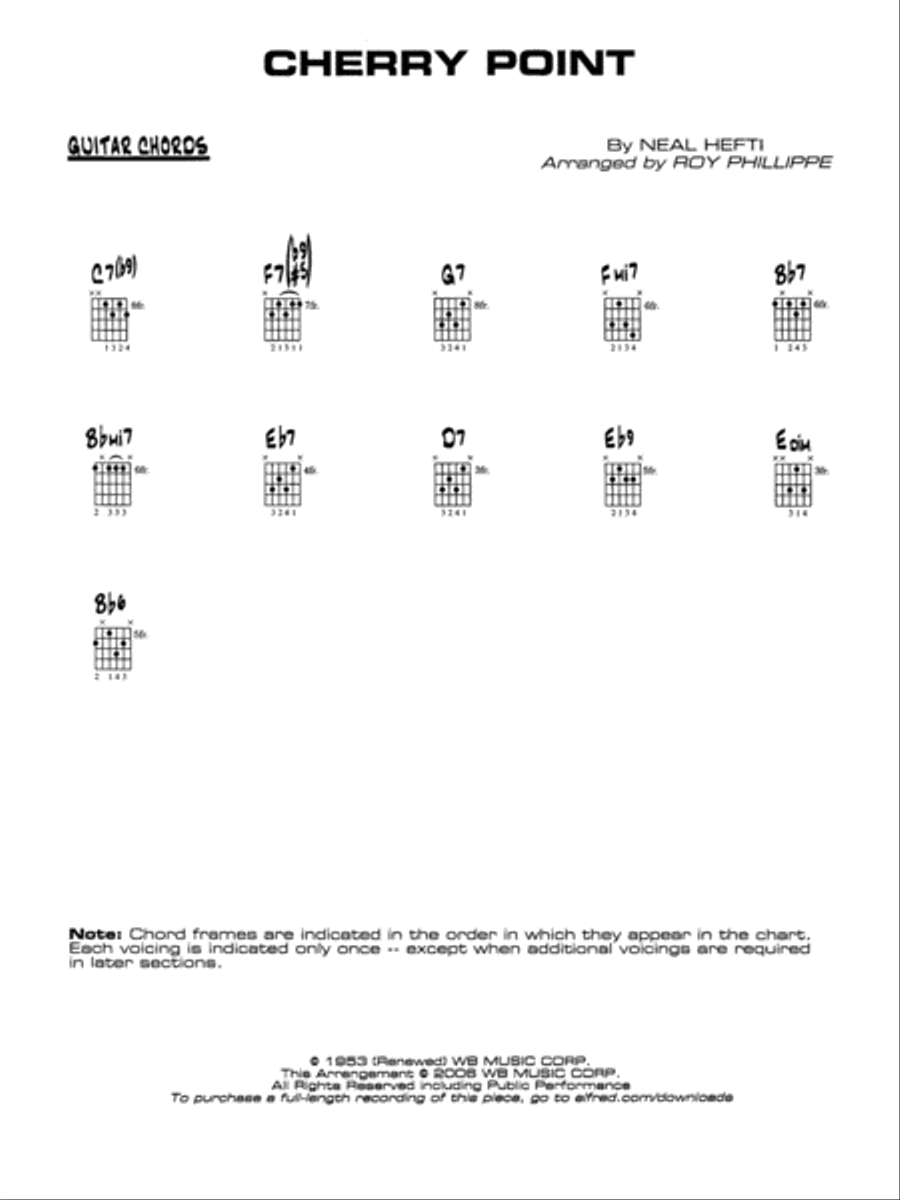 Cherry Point: Guitar Chords Jazz Ensemble scores gallery preview page 1