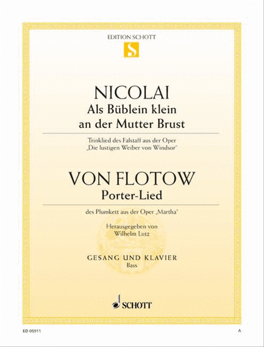 Als Büblein klein an der Mutterbrust / Porter-Lied Bass Voice scores gallery preview page 1