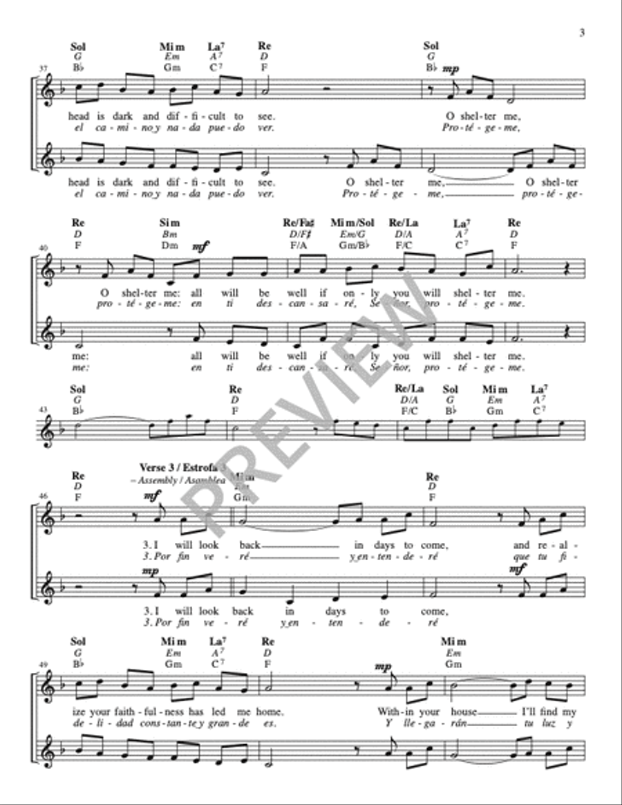 Shelter Me / Protégeme, Twopart edition Guitar edition by Jan Michael Joncas 2Part Sheet