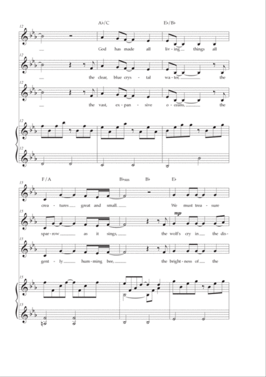 God Has Given Us the Earth Unison Choir scores gallery preview page 3