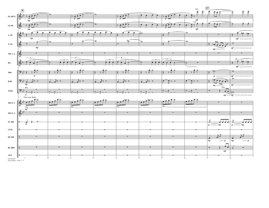 Jersey Boys: Part 3 - Full Score Marching Band scores gallery preview page 3