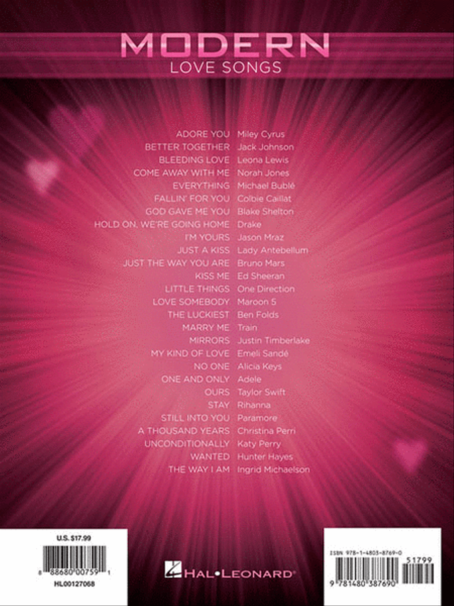 Modern Love Songs Piano, Vocal, Guitar scores gallery preview page 2