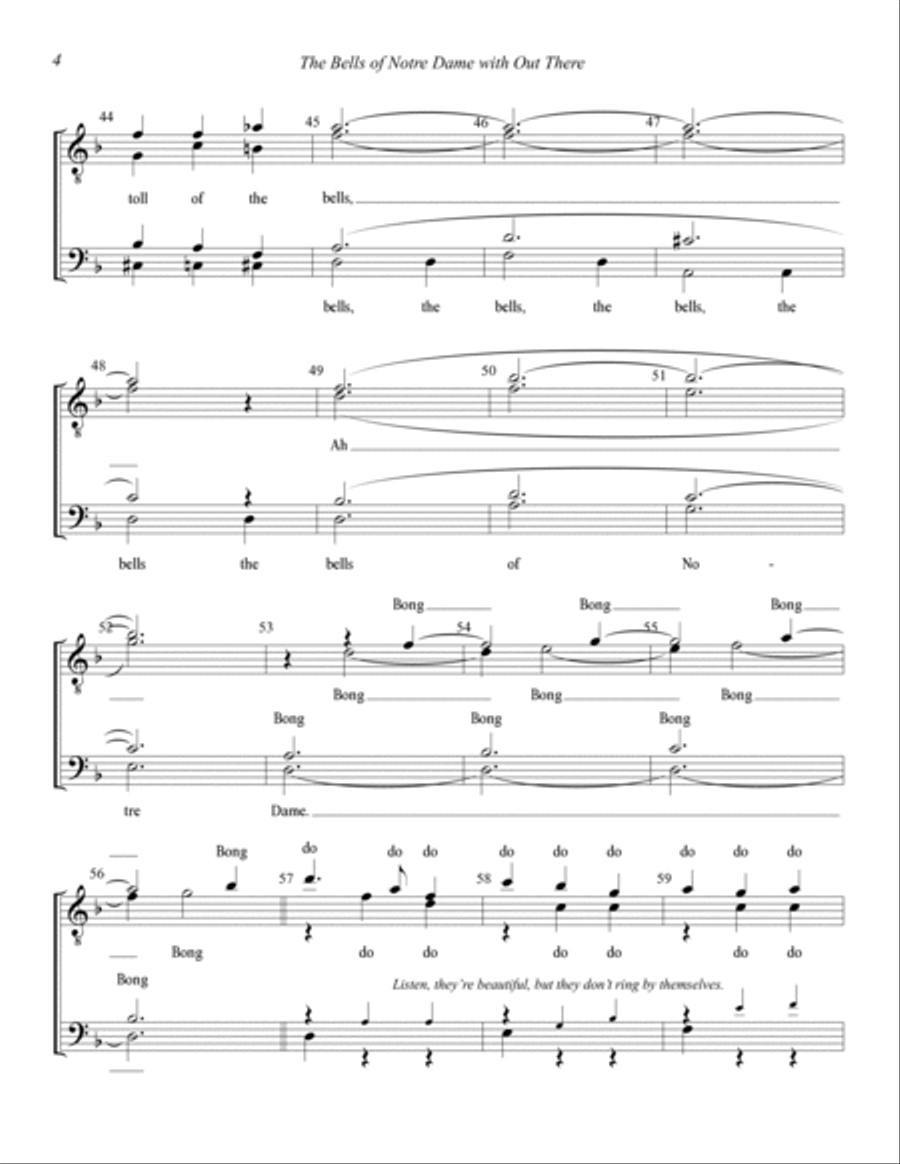 The Bells Of Notre Dame (with Out There) (arr. Aaron Dale) TTBB scores gallery preview page 4