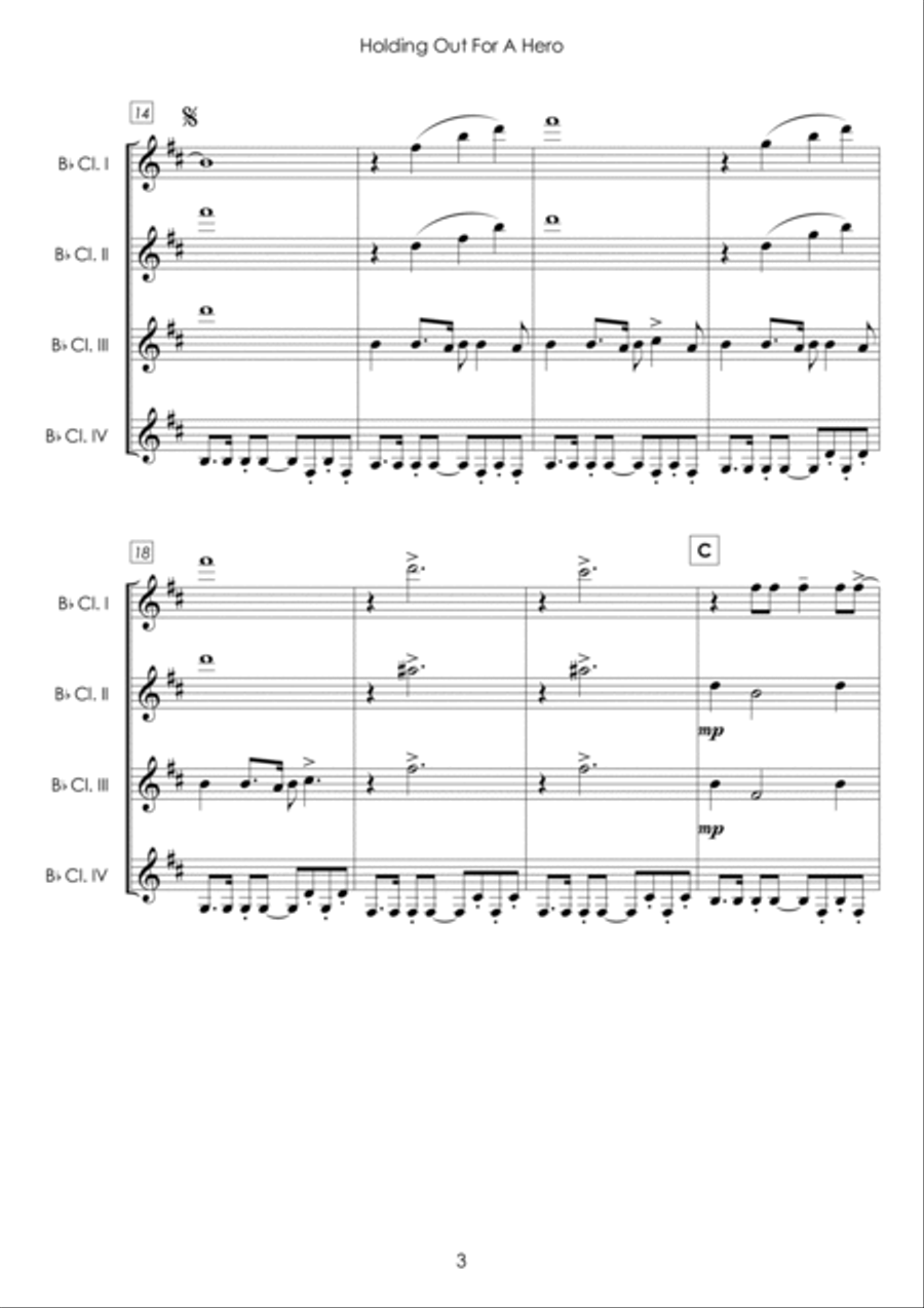 Holding Out For A Hero Holding Out For A Hero Woodwind Quartet scores gallery preview page 3
