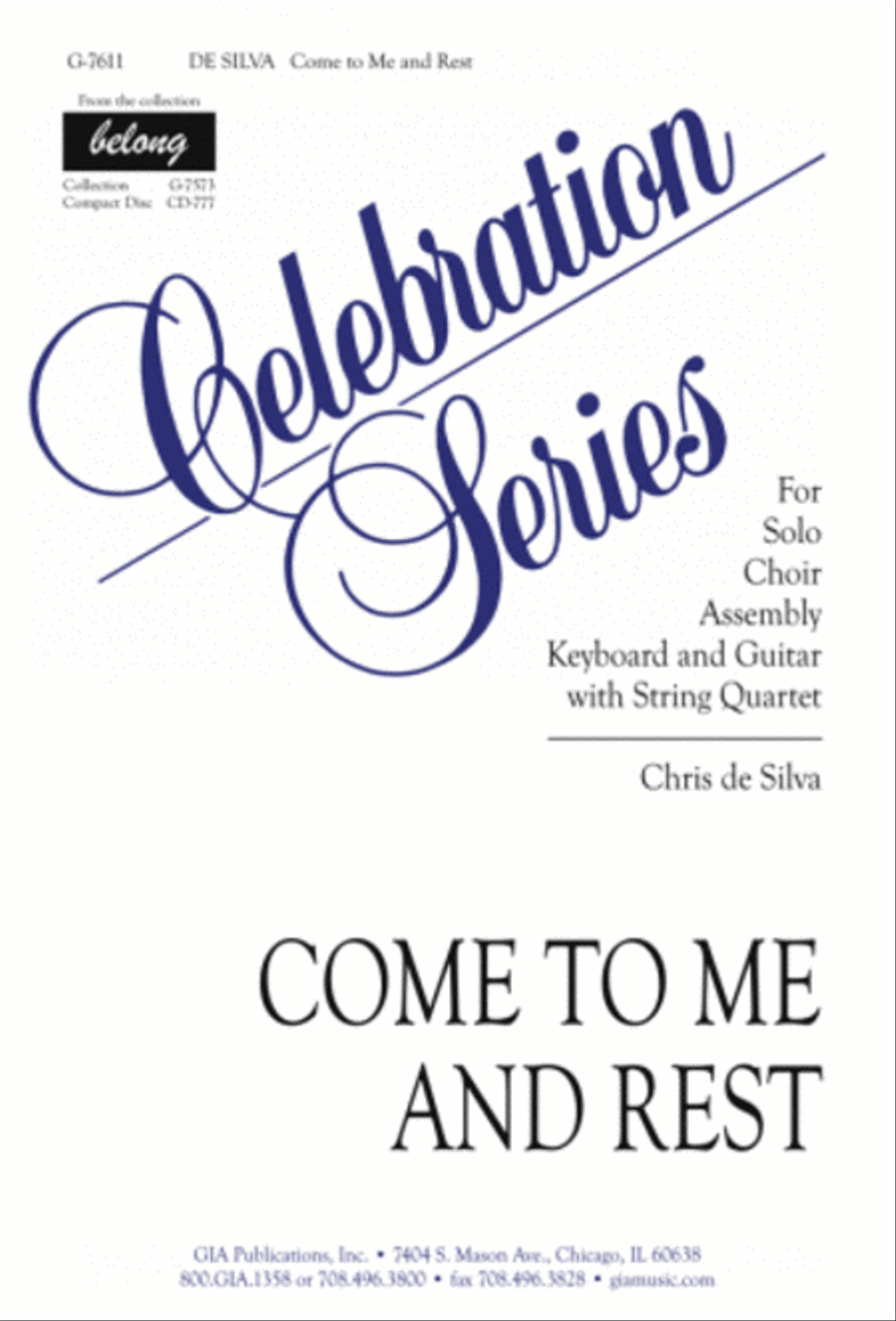 Come to Me and Rest - Instrument edition Cello scores gallery preview page 1