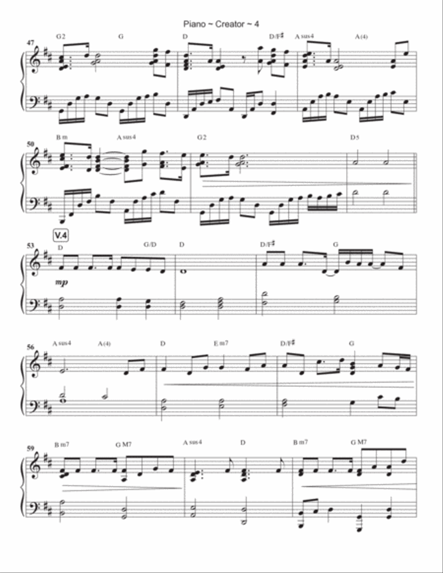 Creator Piano Solo scores gallery preview page 5