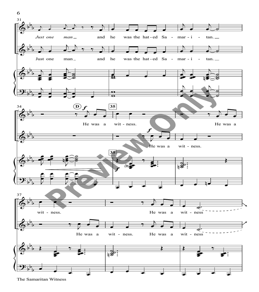 The Samaritan Witness The Samaritan Witness Unison Choir scores gallery preview page 4