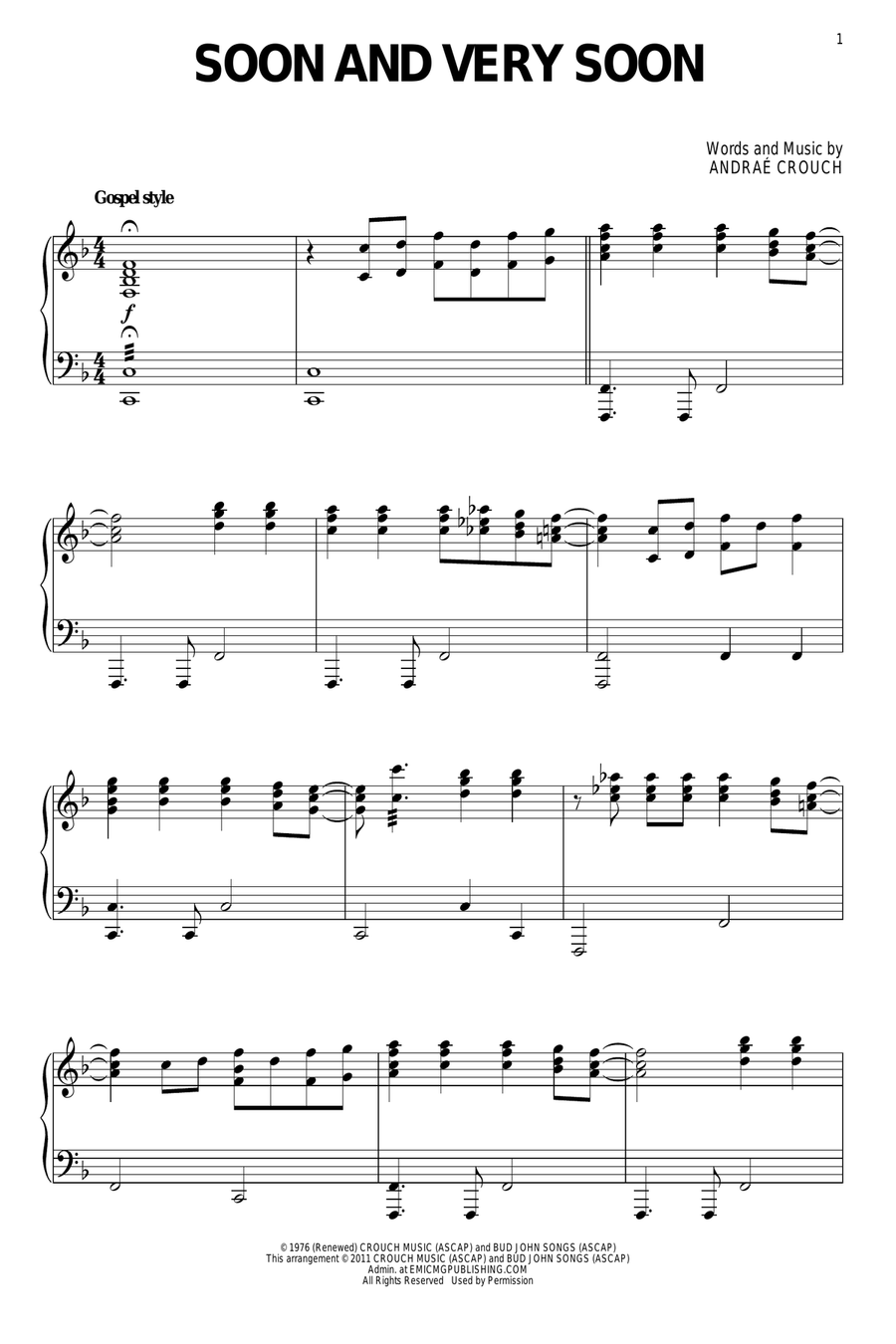 Soon And Very Soon Soon And Very Soon Piano Solo scores gallery preview page 1