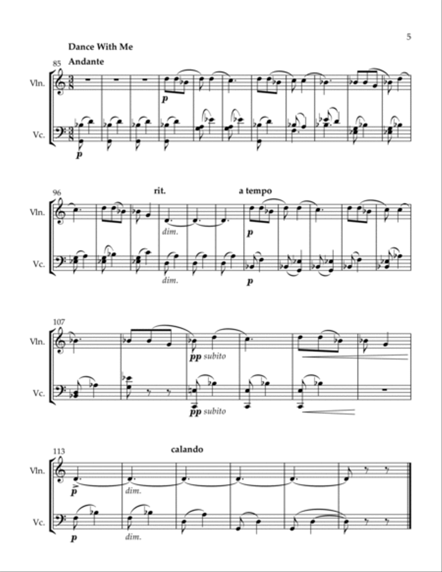 Peasant Prayer Dance With Me Eve Eats an Apple String Duet scores gallery preview page 5
