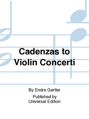 Book cover for Cadenzas To Violin Concerti