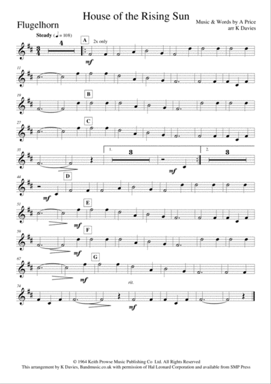 The House Of The Rising Sun Brass Ensemble scores gallery preview page 4