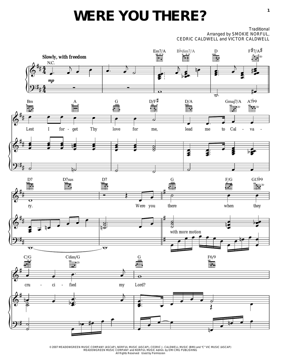 Were You There? Were You There? Piano, Vocal, Guitar scores gallery preview page 1