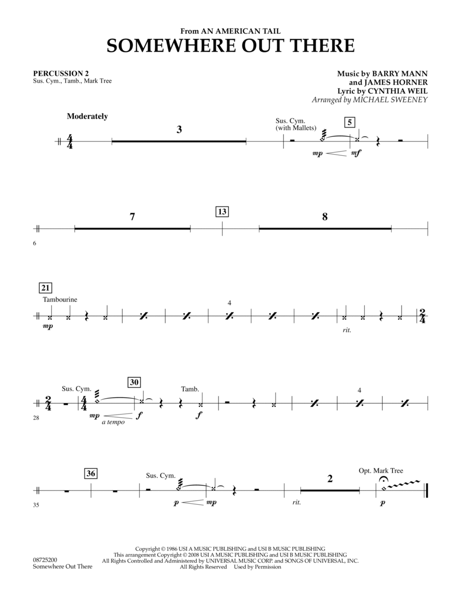 Somewhere Out There (from An American Tail) - Percussion 2