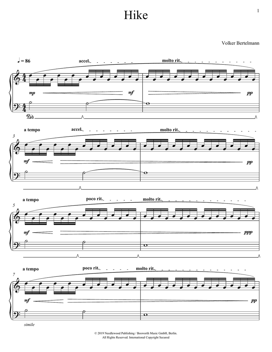 Hike Hike Piano Solo scores gallery preview page 1