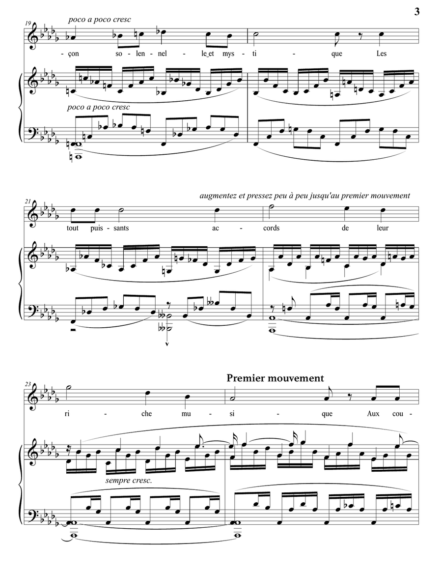 DUPARC: La vie antérieure (transposed to D-flat major)