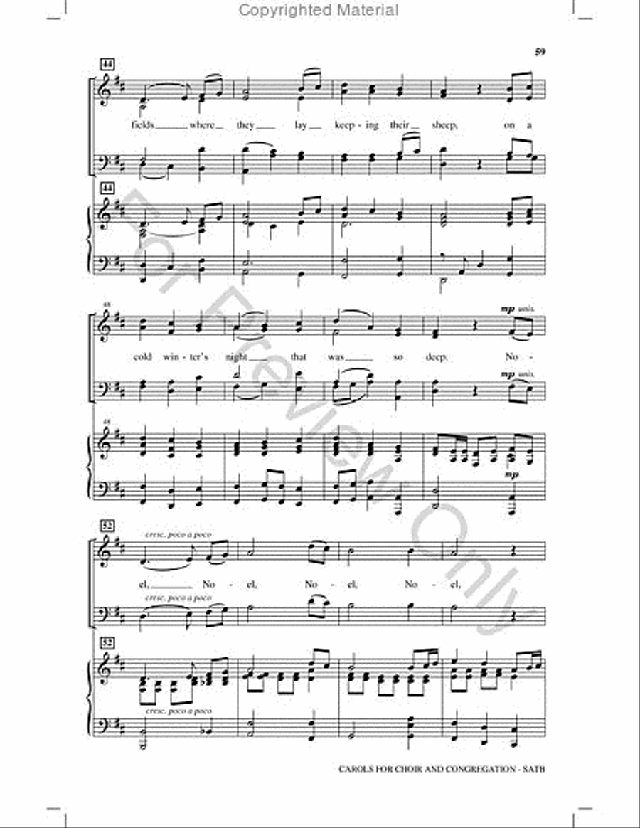 Carols for Choir and Congregation Choir scores gallery preview page 58