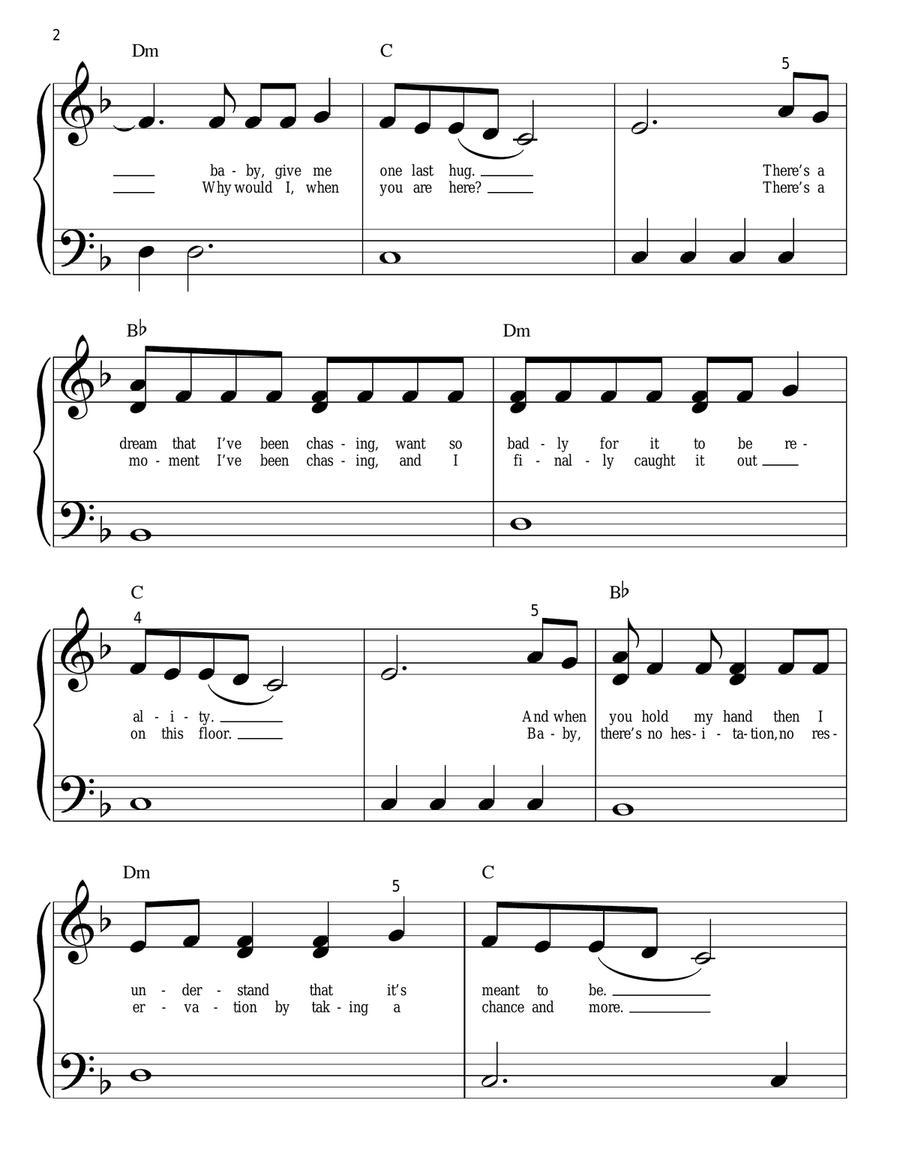 Never Let You Go Never Let You Go Easy Piano scores gallery preview page 2