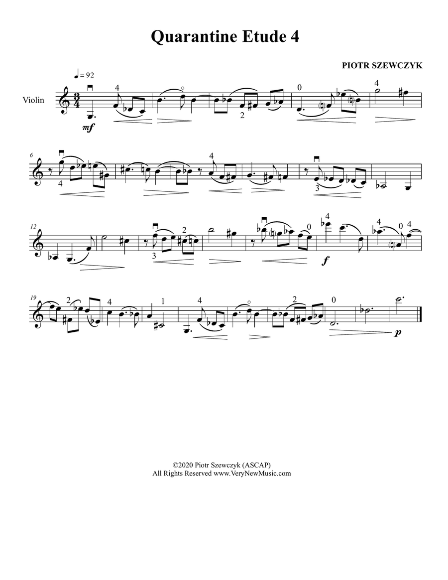 Quarantine Etudes for Violin Violin Solo scores gallery preview page 6