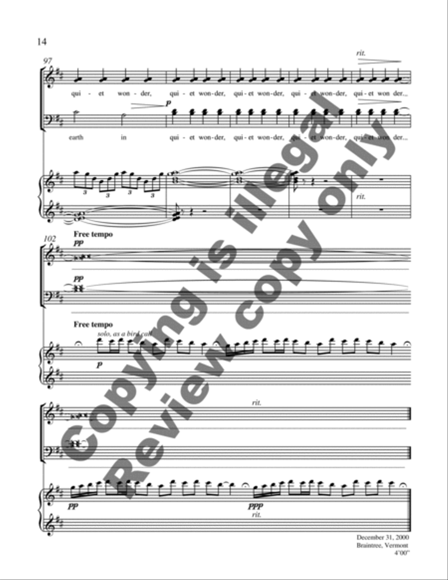 Quiet Wonder 4-Part scores gallery preview page 14