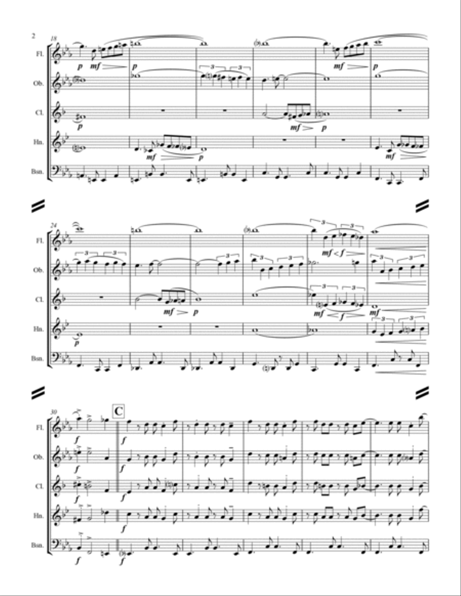 The Girl From Ipanema (Garota De Ipanema) Woodwind Quintet scores gallery preview page 3