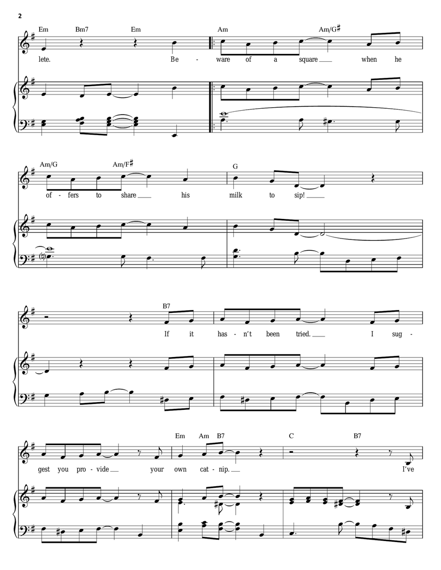 Ev'rybody Wants To Be A Cat Piano, Vocal, Guitar scores gallery preview page 2