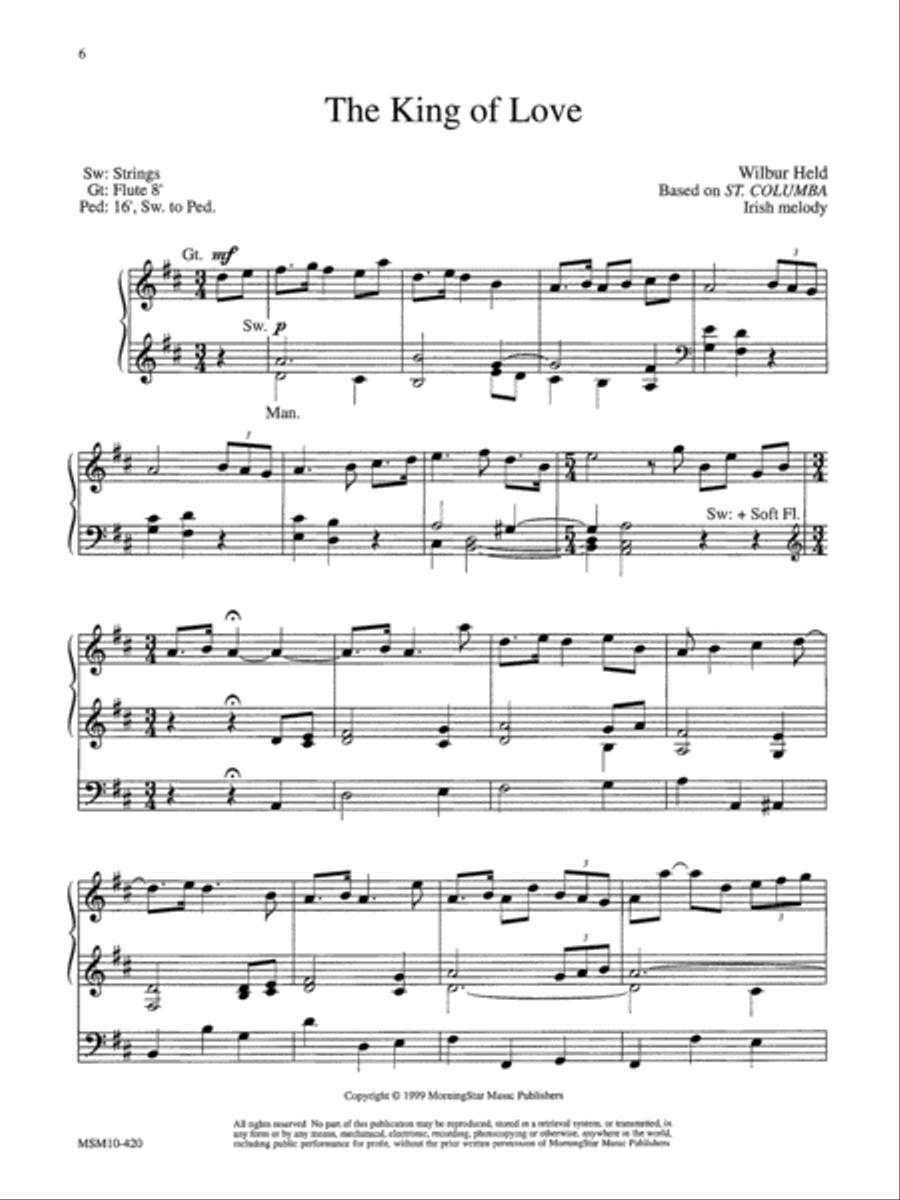 The King of Love Organ scores gallery preview page 1