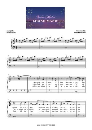 Lemak Manis - Piano Sheet Music with Lyrics and Note Names