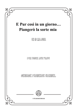 Book cover for Handel-E pur così in un giorno...Piangerò la sorte mia in D Major,for Voice and Piano