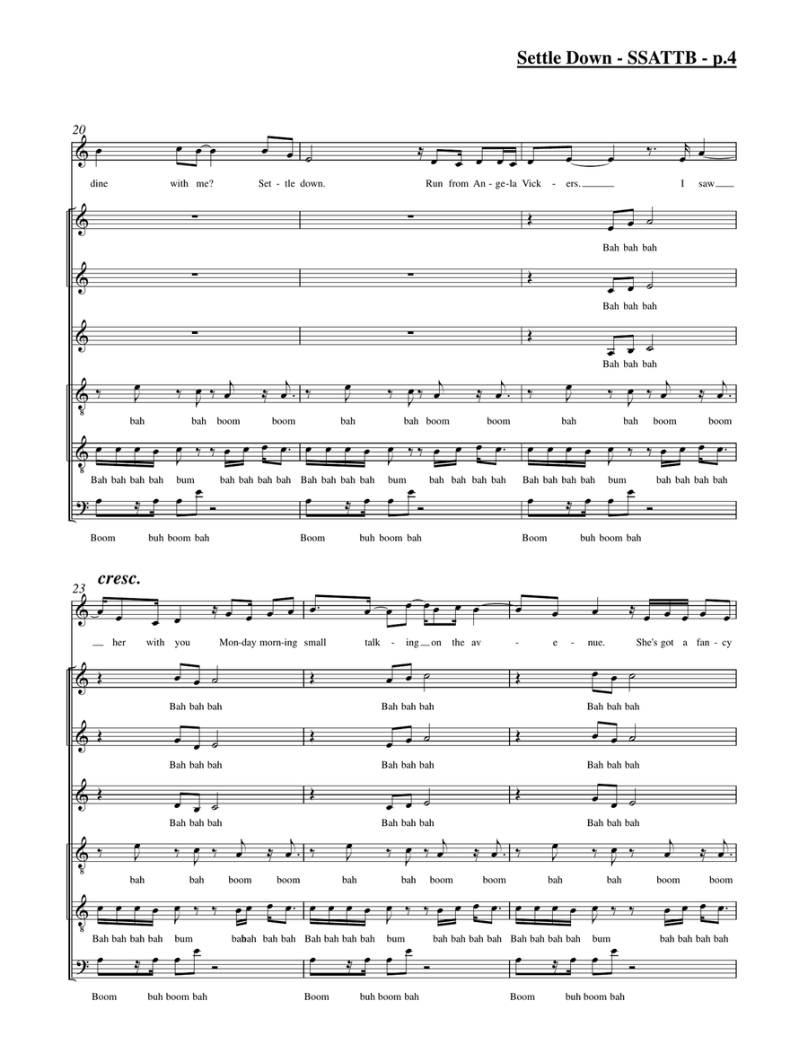 Settle Down 4-Part scores gallery preview page 4