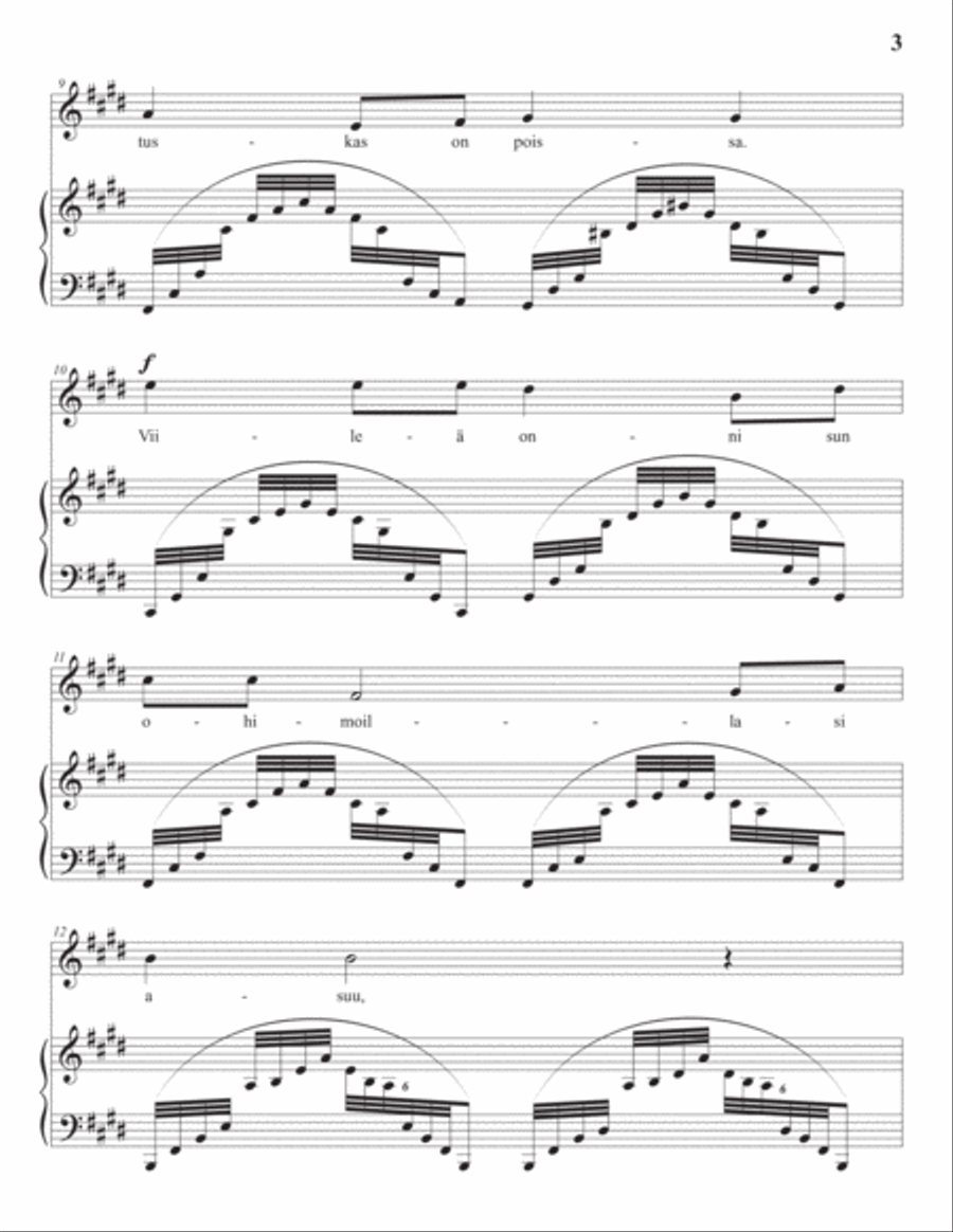 KUULA: Epilogi, Op. 6 no. 2 (transposed to E major) Voice scores gallery preview page 4