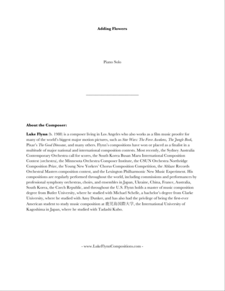Adding Flowers Piano Solo scores gallery preview page 2