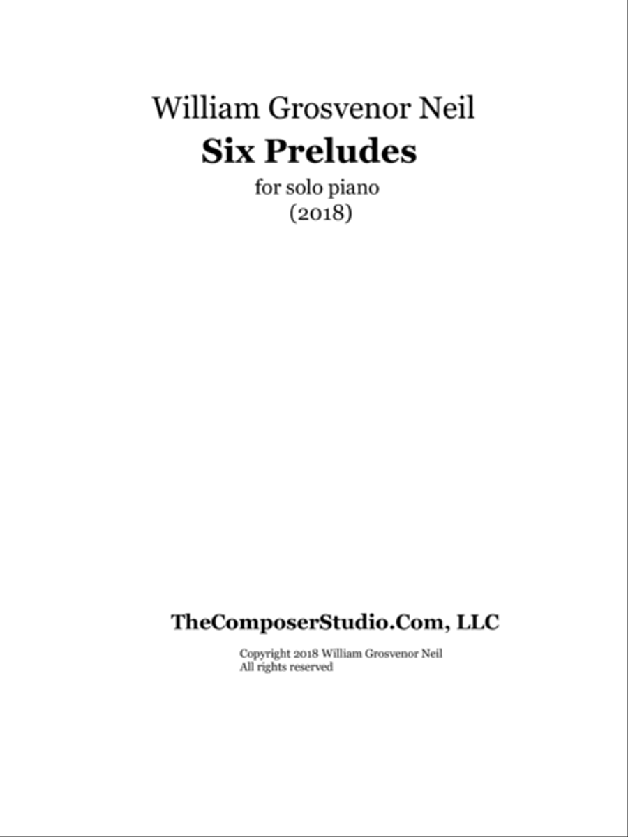 Six Preludes for solo piano Piano Solo scores gallery preview page 3