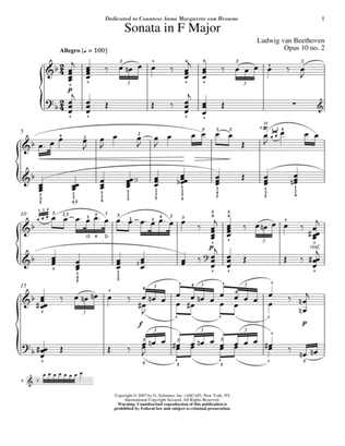 Book cover for Piano Sonata No. 6 In F Major, Op. 10, No. 2