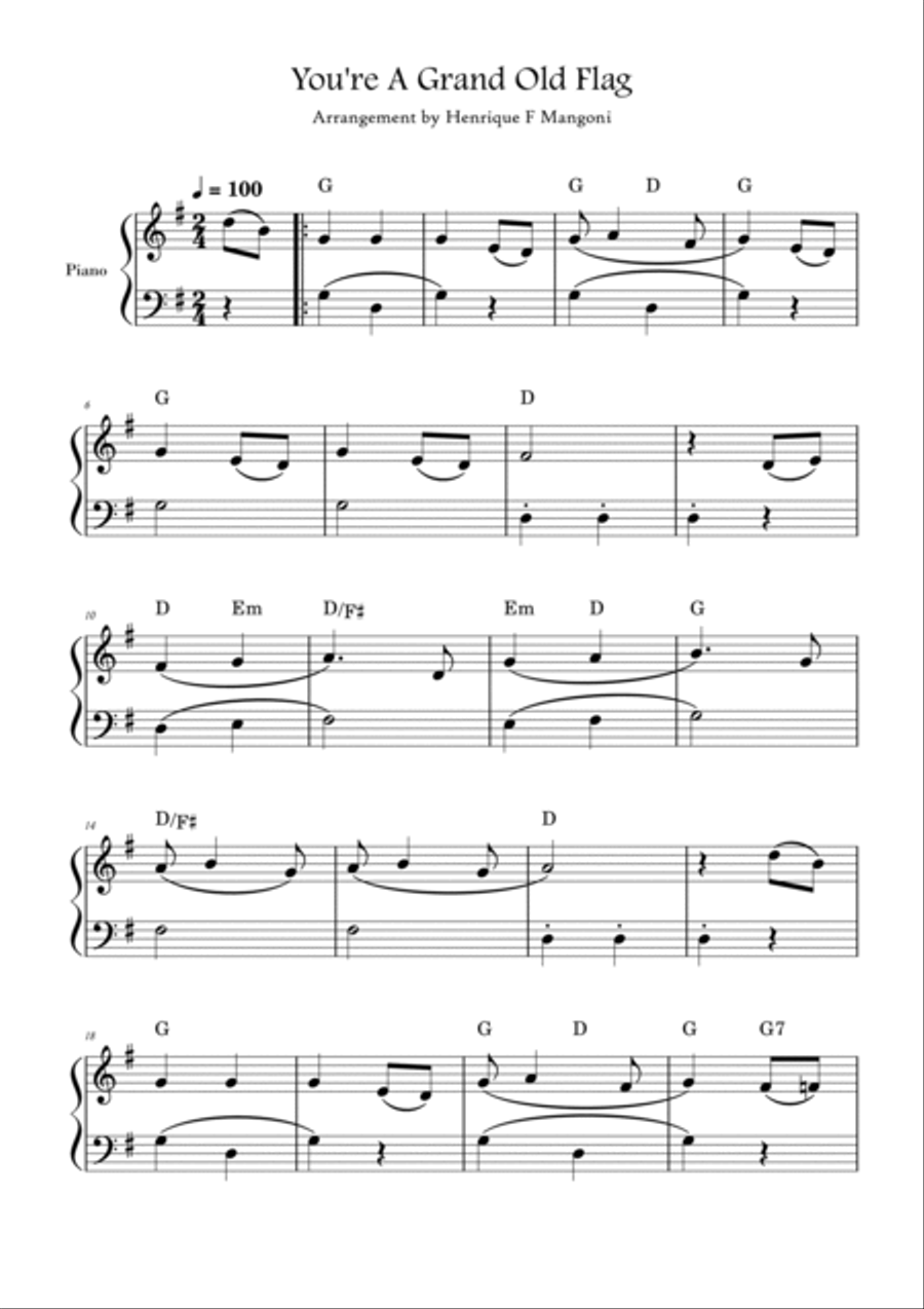 4th of July for Beginners: six patriotic songs arranged for easy piano Easy Piano scores gallery preview page 4